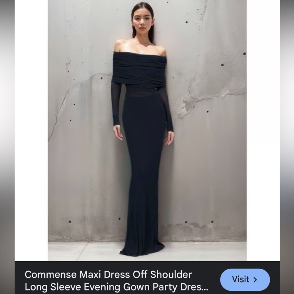 Commense Black Off-Shoulder maxi dress